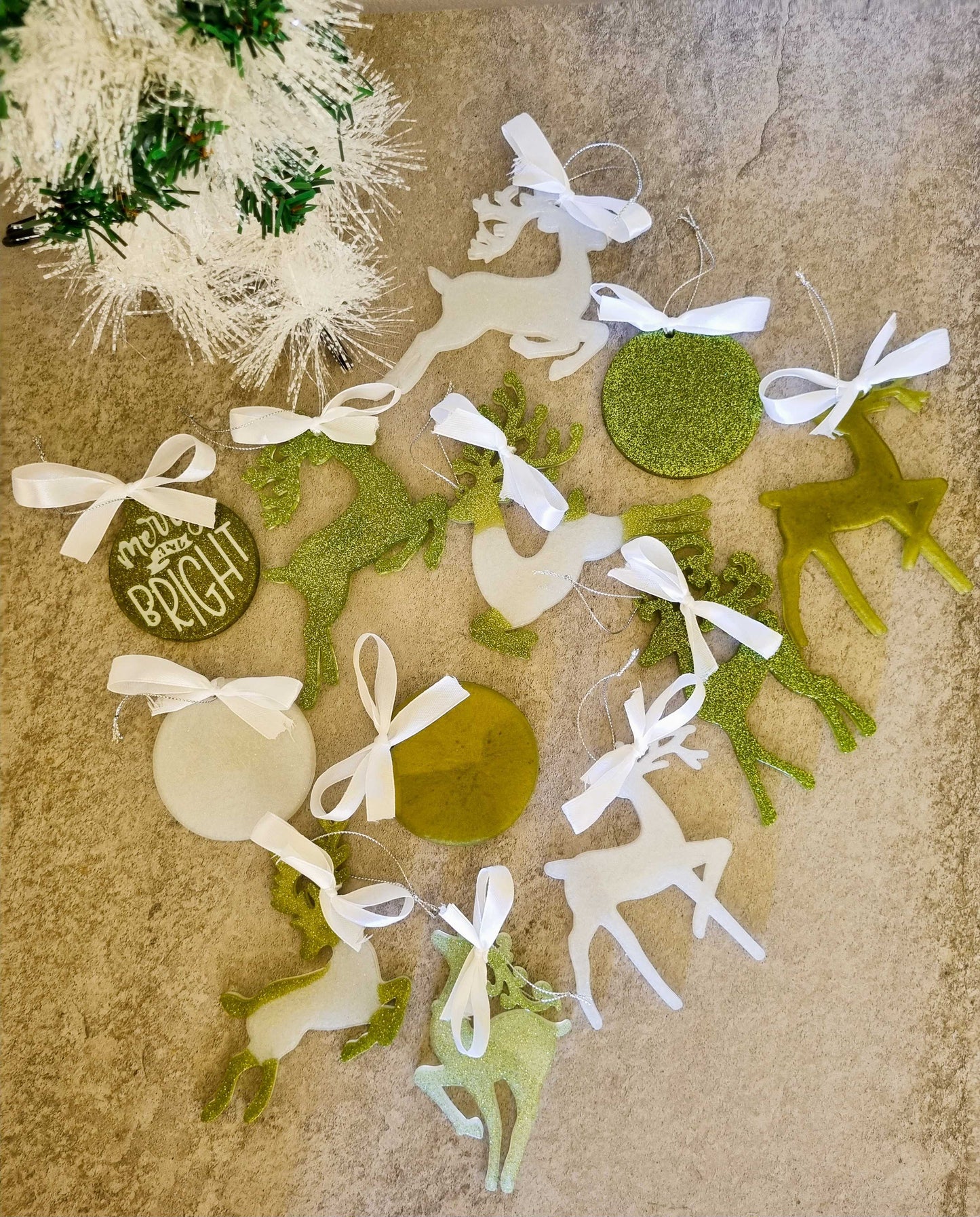 .Green Christmas Ornaments