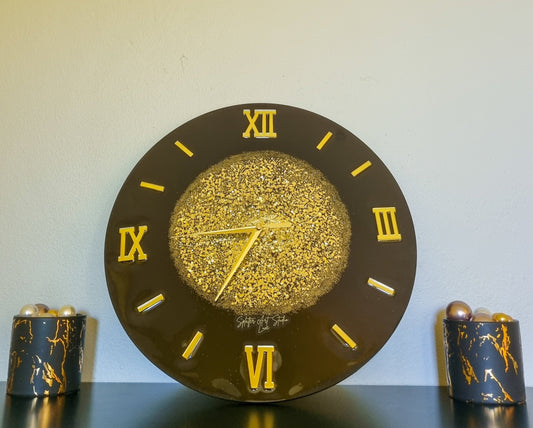 Mirrored Numeral Glittered Clock