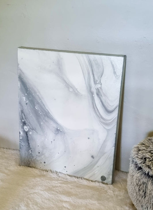 White Marble Acrylic Pour